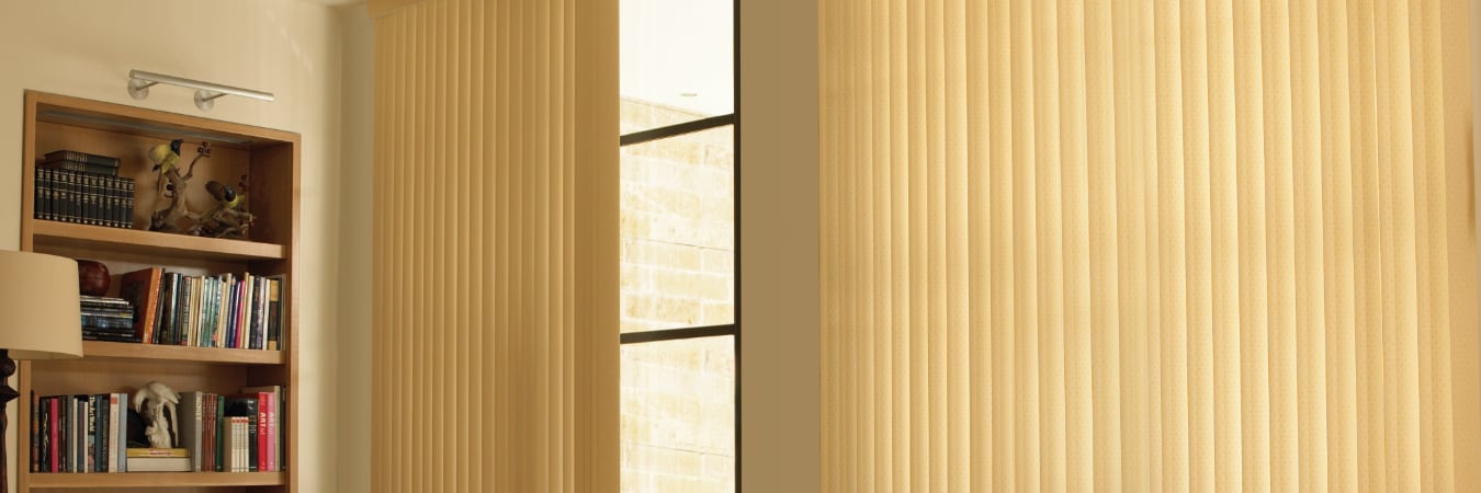 Vertical blinds in a den